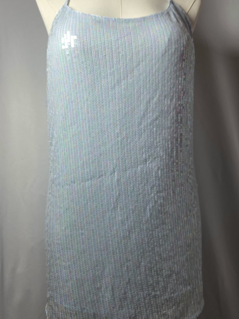 Victoria’s Secret XXL Iridescent Sequin Mini Slip Dress Blue NWT $99.95
